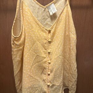 Yellow Star Print Sleeveless Top